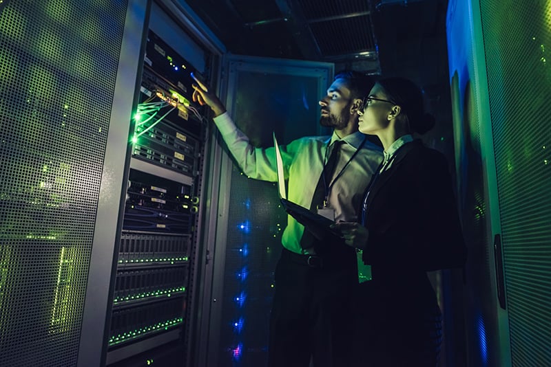 Data center interior infrastructure representing data center site selection in 2026