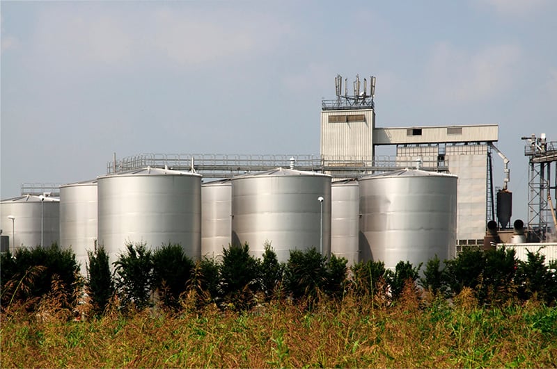 Biodiesel production facility representing sites shown on the US biodiesel plants map for land investment analysis