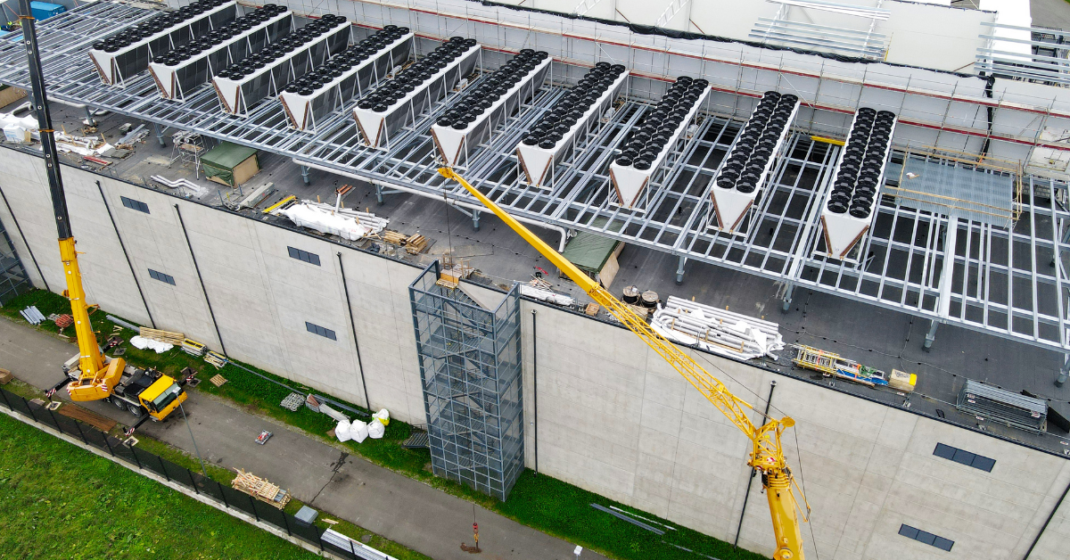 Data center site in construction representing RFP site selection has been completed.