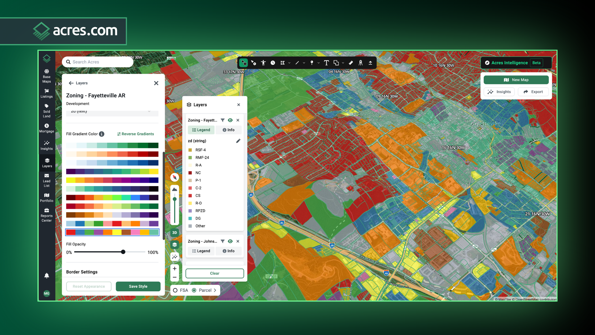 Acres.com zoning map 