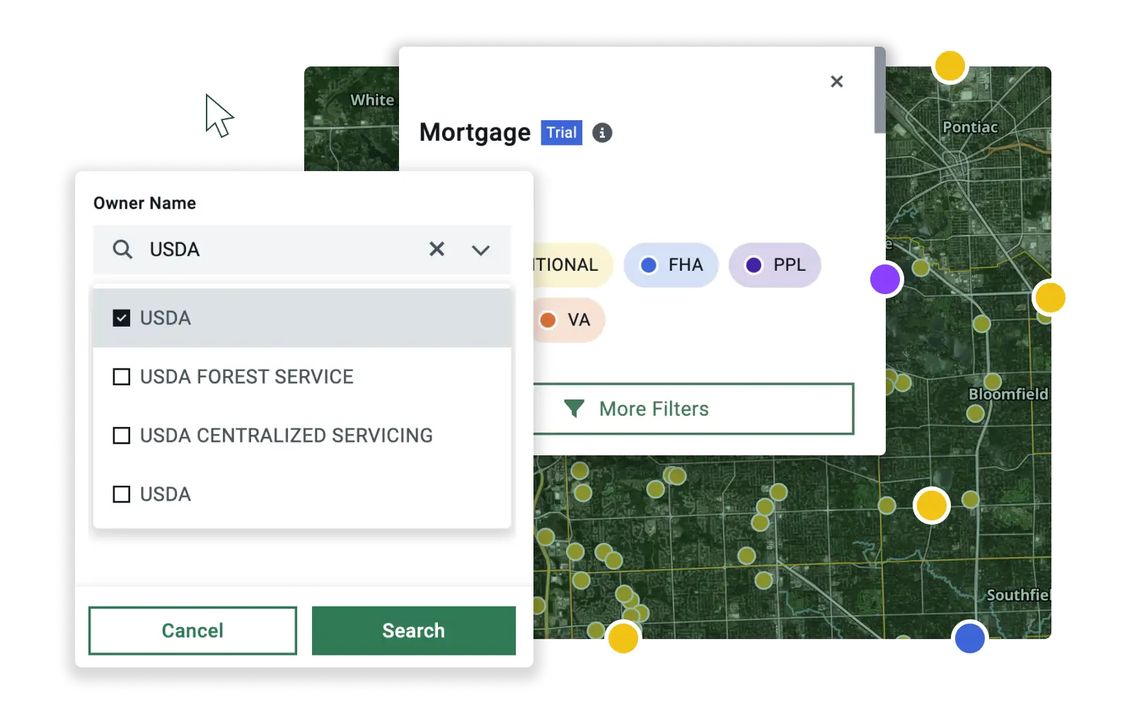 Owner and Mortgage Search on Acres